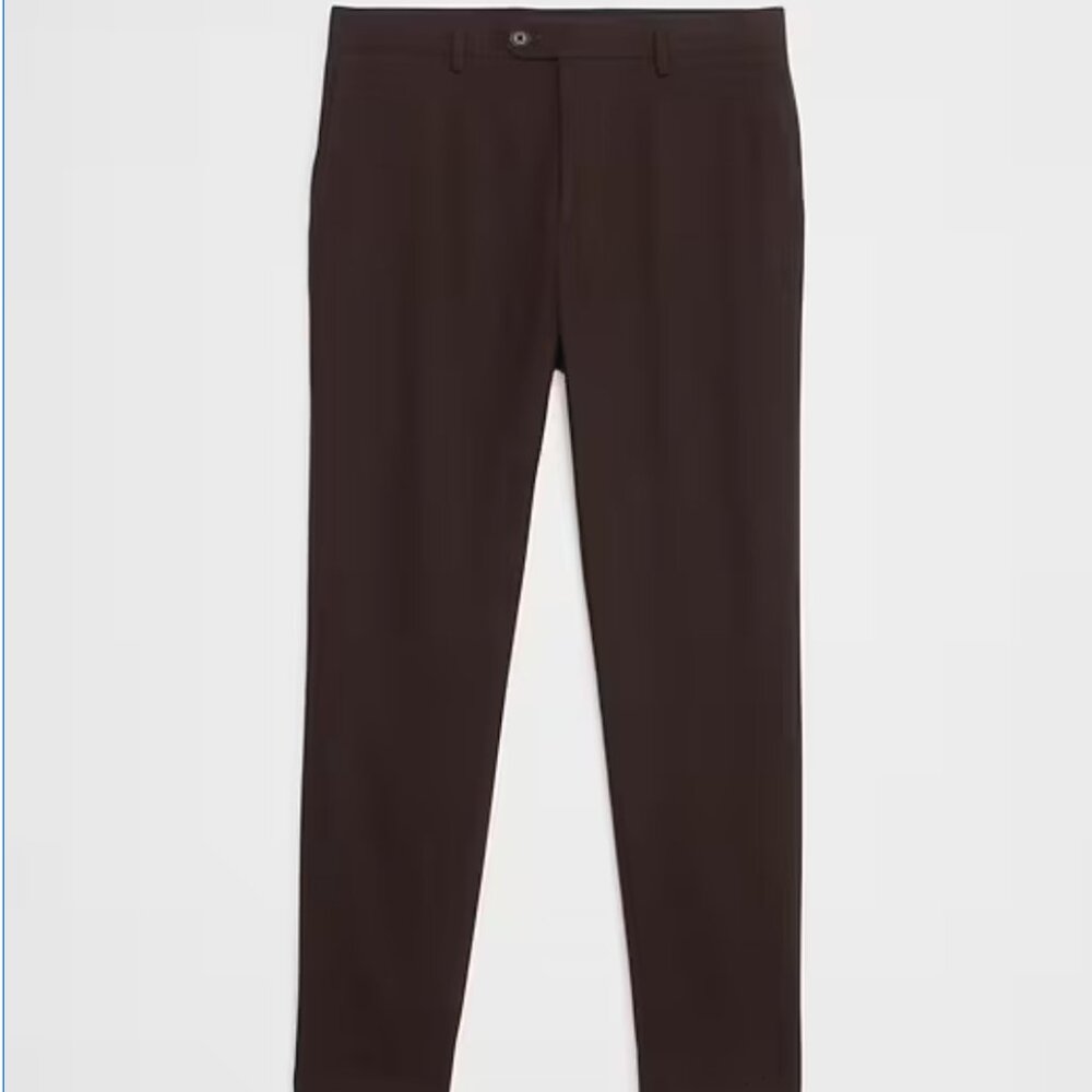Banana Republic Mens Tailored-Fit Soft Flannel Suit Trousers, Brown, 32x30, EUC